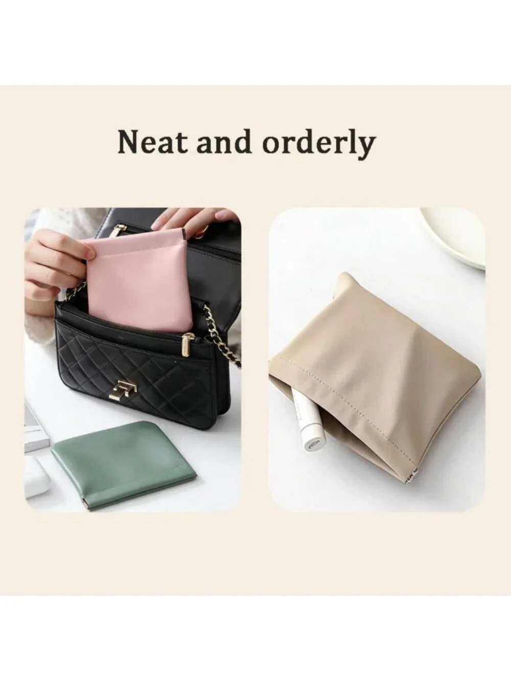 4 PCS Mini Cosmetic Bags for Purse - Small Makeup Pouches & Coin Holders